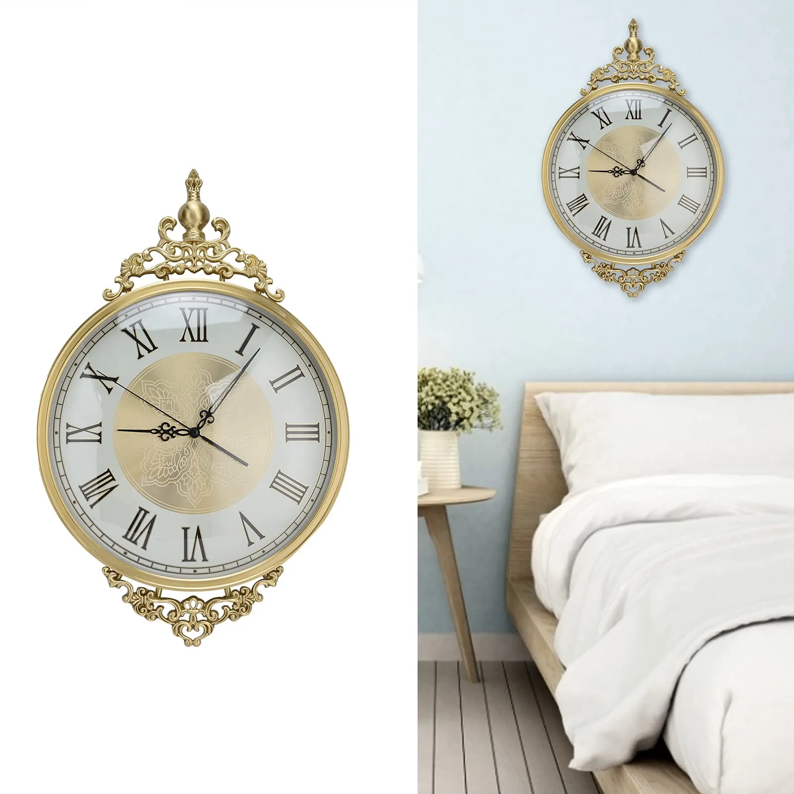 Silent Wall Clock, Bedroom Clock Hanging Clock Large Wall Clock 21 X 13.8In for Home for Classroom for Office for Living Room