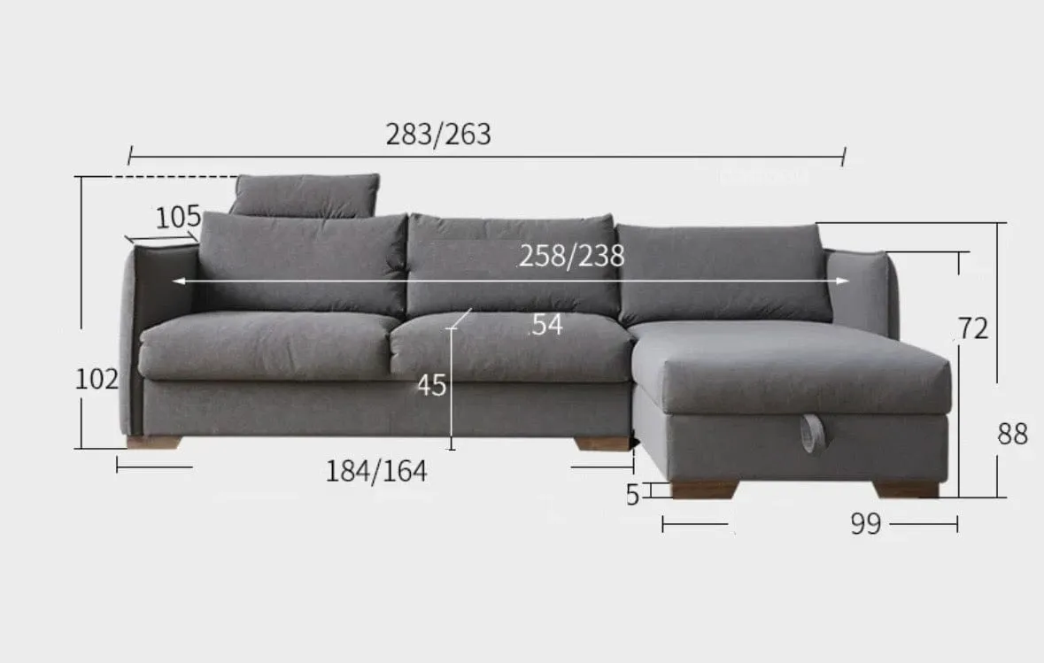 Steven Foldable Storage Sofa Bed with Mattress