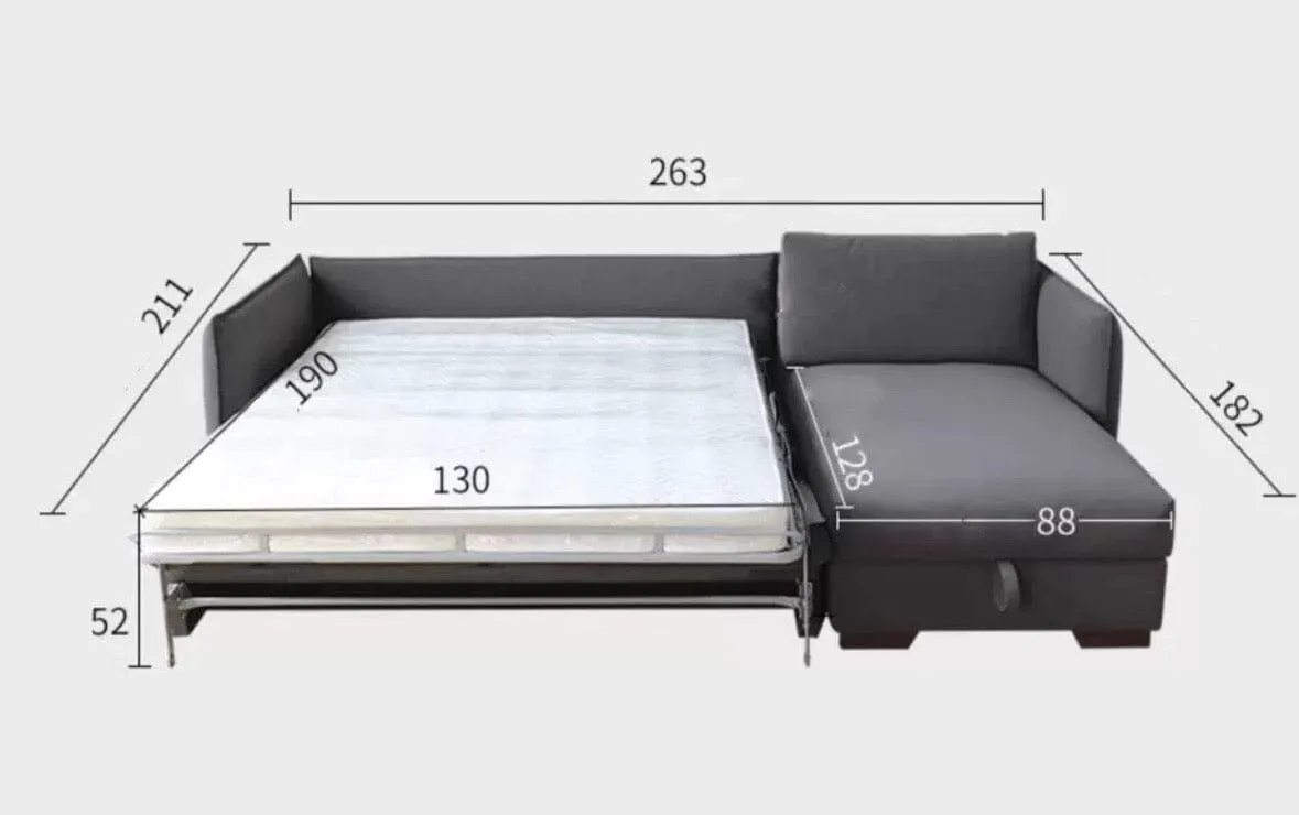 Steven Foldable Storage Sofa Bed with Mattress