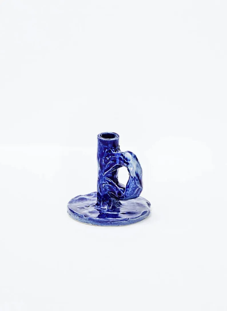 Studio Candlestick in Dark Blue - NIKO JUNE