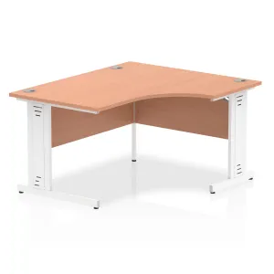 Sturdy 1400mm Freestanding Corner Desk with Cable Management and Heat Resistant Melamine Finish - Dynasty