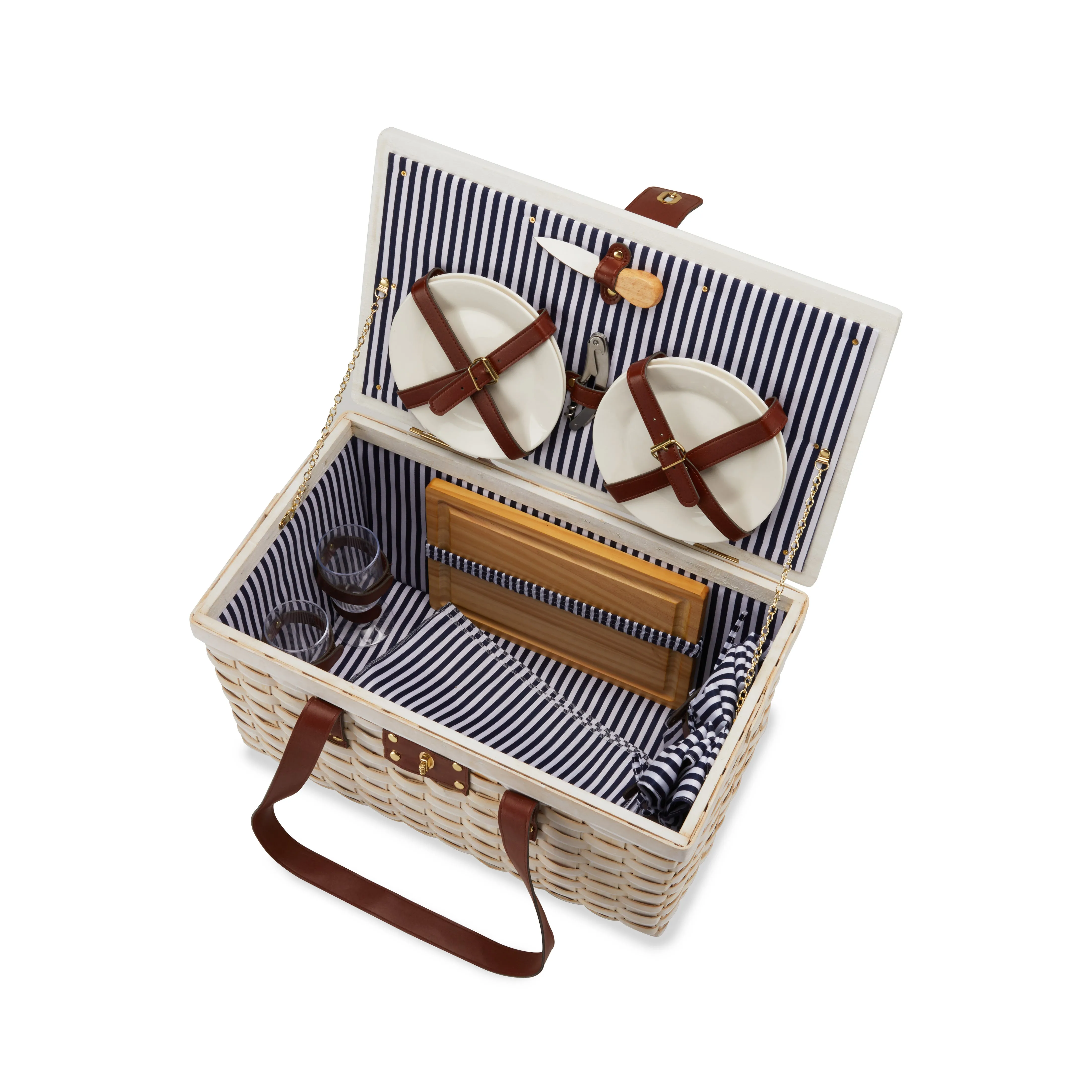 Tahoe Cream Picnic Basket for Four