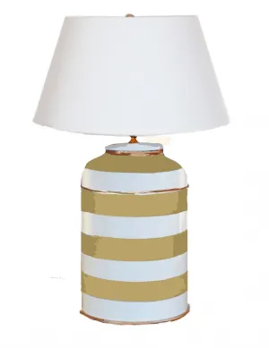 Taupe Stripe Tea Caddy Lamp