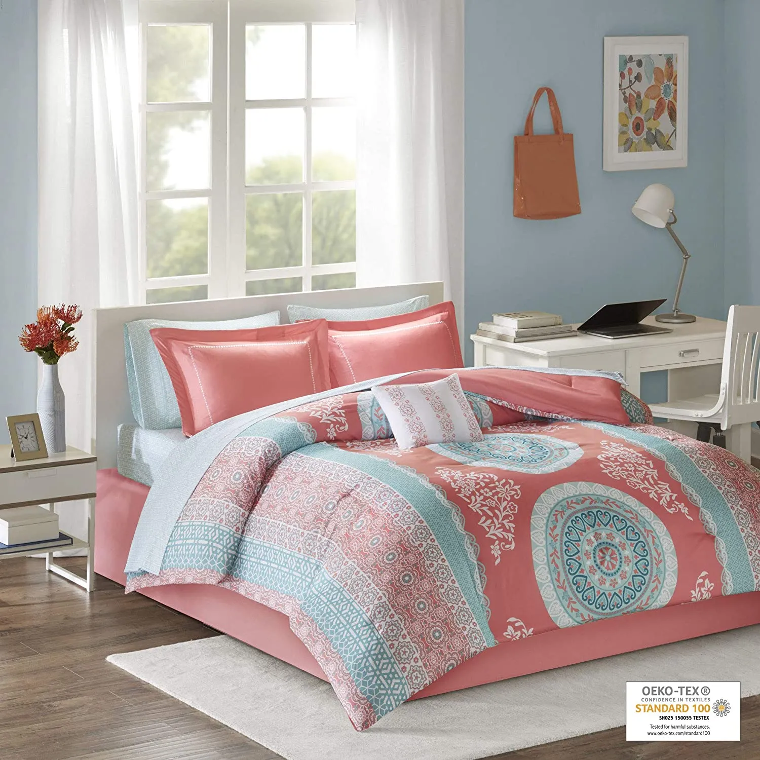 The Floral Paisley Coral Bed Set