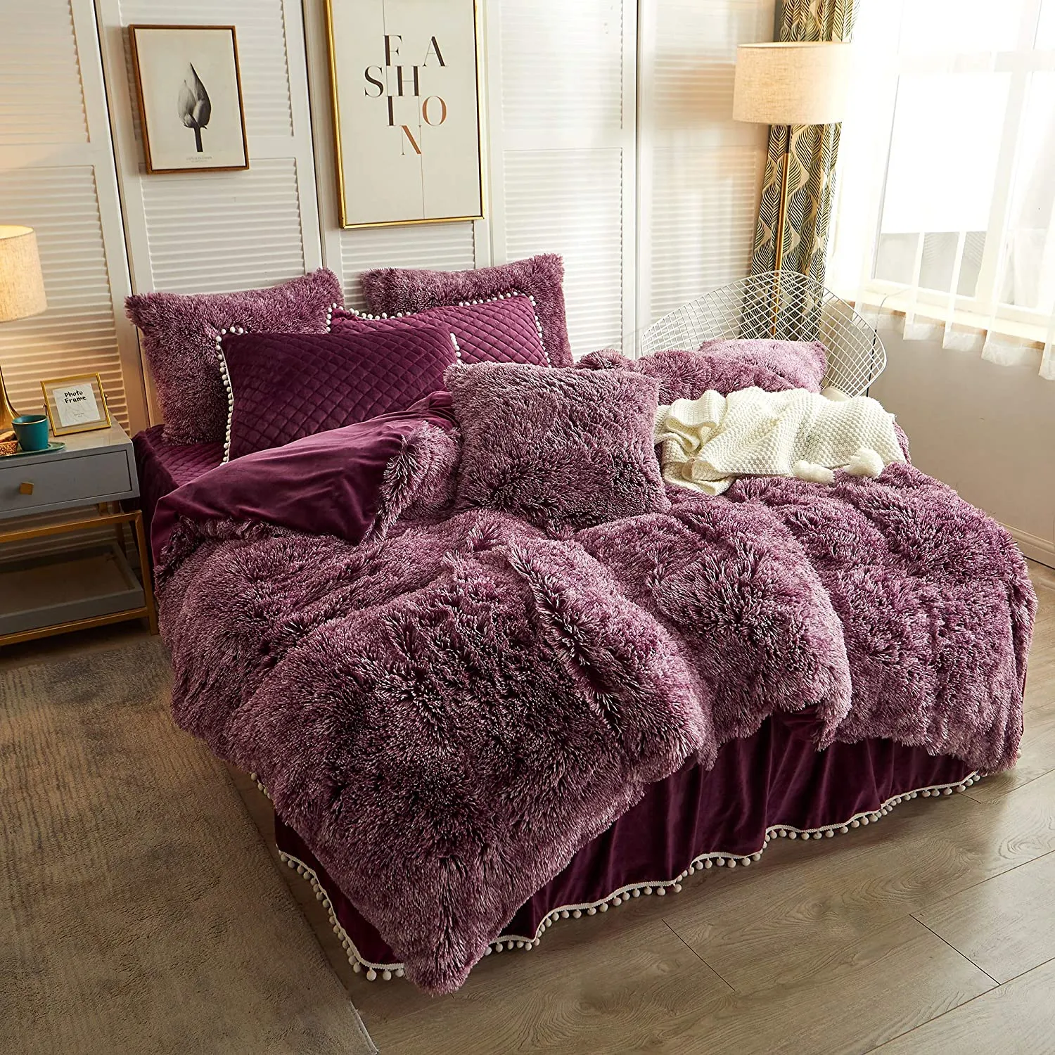 The Softy Ombre Burgundy Bed Set