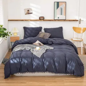 The Softy Pom Pom Navy Bed Set