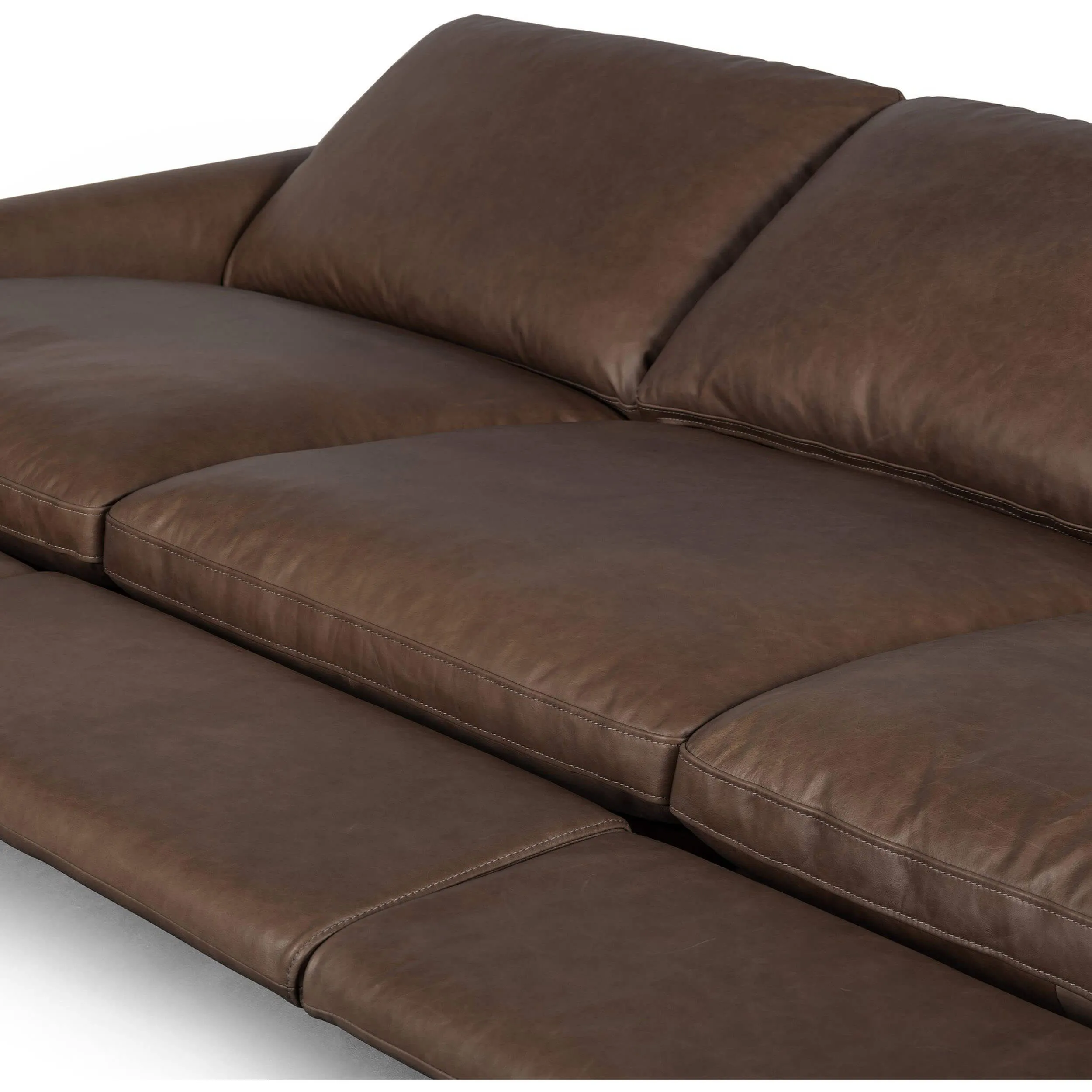 Tillery Leather Power Recliner 3-Piece Sectional, Sonoma Coco