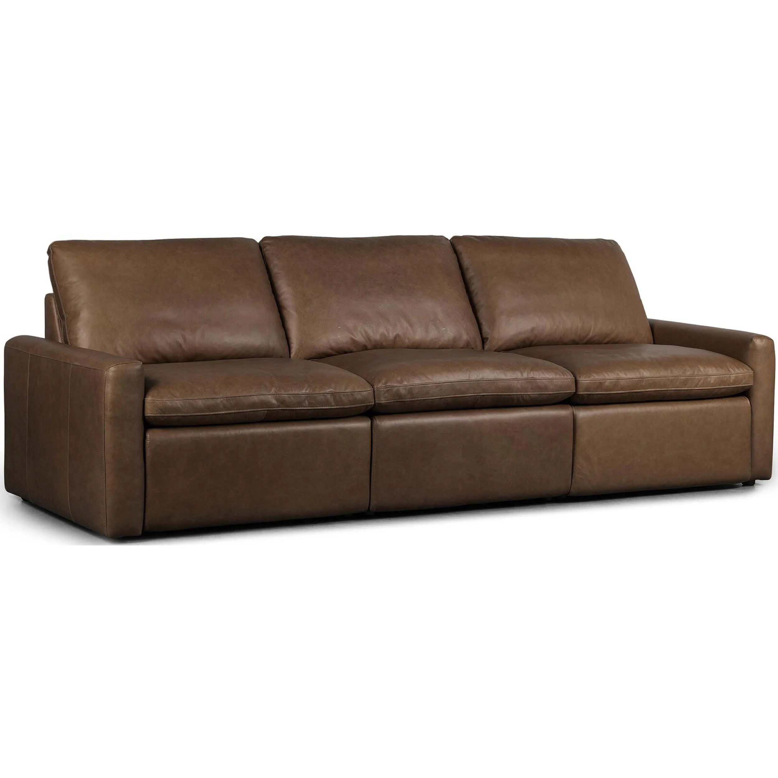 Tillery Leather Power Recliner 3-Piece Sectional, Sonoma Coco