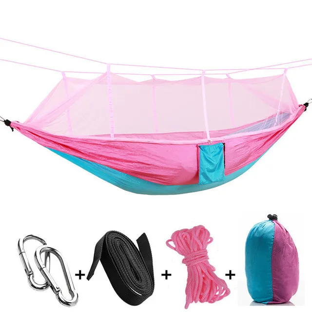 Ultralight Travel Hammock with Mosquito Net Integrated