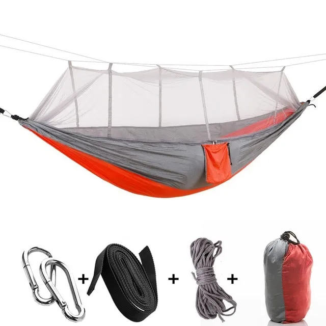 Ultralight Travel Hammock with Mosquito Net Integrated