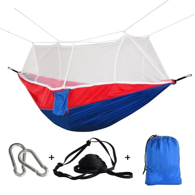 Ultralight Travel Hammock with Mosquito Net Integrated