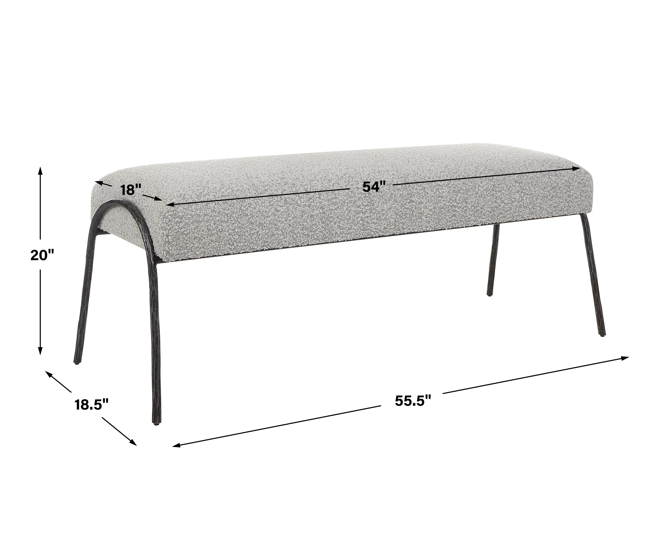 Uttermost Jacobsen Modern Gray Bench