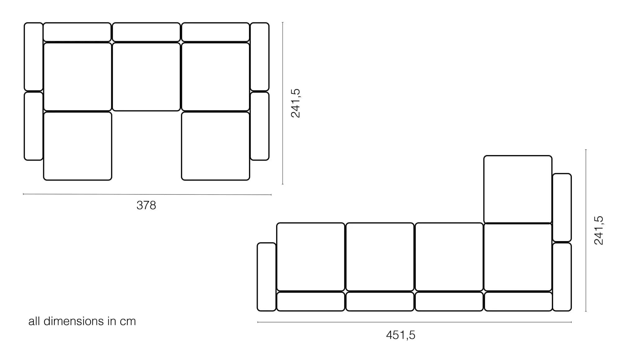 Vetsak Outdoor Sofa U-Shape L | 338x241.5x60cm