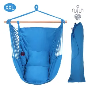 XXL Large Hanging Rope Hammock Chair Swing with Pillows - OnCloud