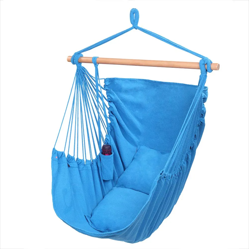 XXL Large Hanging Rope Hammock Chair Swing with Pillows - OnCloud